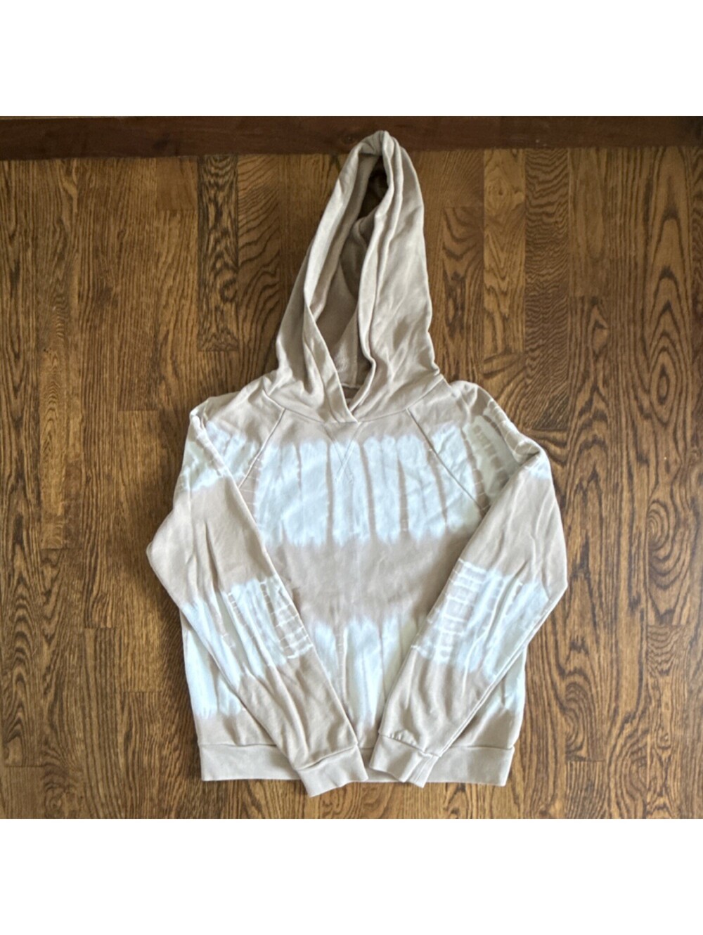 Madewell Pullover Hoodie Beige White Tie-Dye Long Sleeve Women's Size S